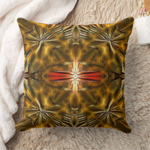 Abstract golden shapes with smooth carving dotting cushion