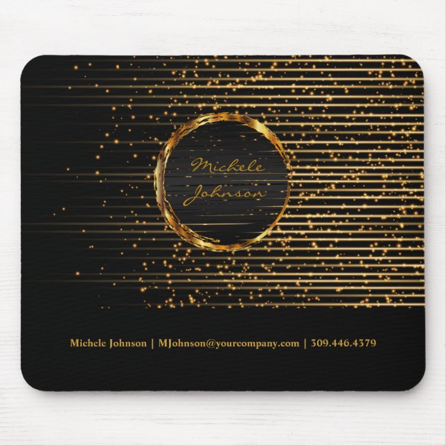 Abstract Golden Star Light Design Mouse Pad (Front)