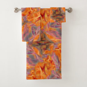 Abstract golden tamarin with crossed legs bath towel set