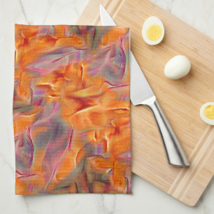 Abstract golden tamarin with crossed legs tea towel