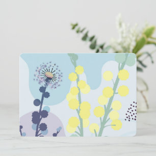 Abstract Golden Wattle Modern Acacia Illustrative Invitation
