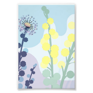 Abstract Golden Wattle Modern Acacia Illustrative Photo Print