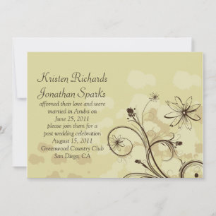 Abstract Golds and Brown Post Wedding Celebration Invitation
