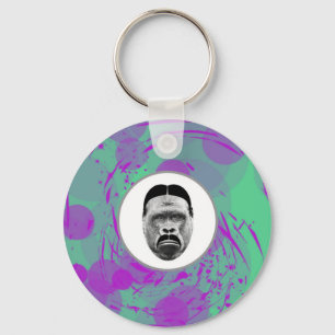 Abstract Gorilla Keychain