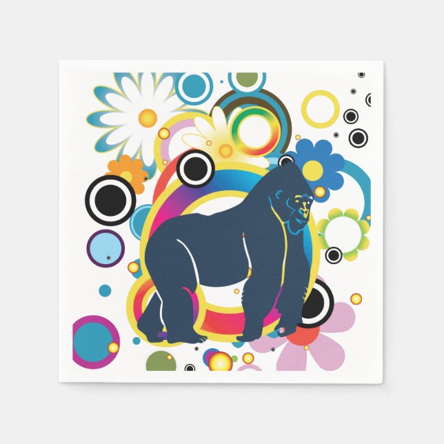 Abstract Gorilla Paper Napkins (Front)