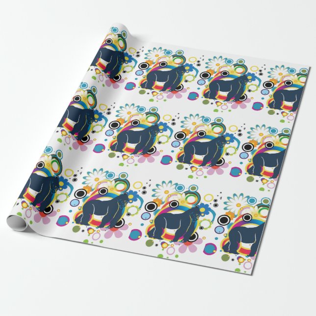 Abstract Gorilla Wrapping Paper (Unrolled)