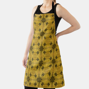 Abstract Goth Tribal Line Drawing Repeat Pattern Apron