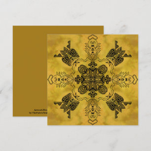 Abstract Goth Tribal Line Drawing Repeat Pattern Card