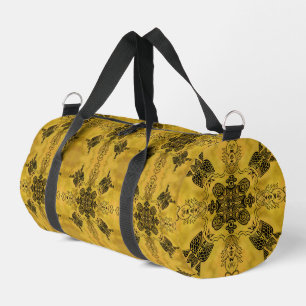 Abstract Goth Tribal Line Drawing Repeat Pattern Duffle Bag
