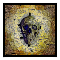 Abstract Gothic Stained Glass Skull