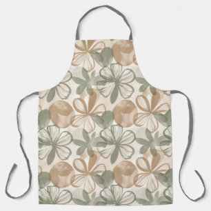 Abstract Gouache Floral Composition Apron