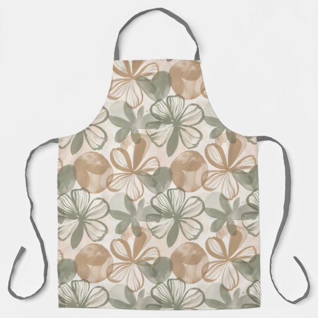 Abstract Gouache Floral Composition Apron (Front)