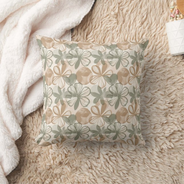 Abstract Gouache Floral Composition Cushion (Blanket)