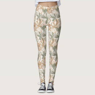 Abstract Gouache Floral Composition Leggings