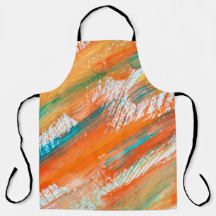 Abstract gouache painting different bright colors. apron