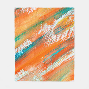 Abstract gouache painting different bright colors. fleece blanket
