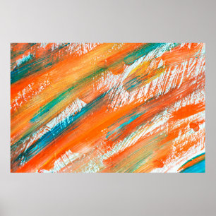 Abstract gouache painting different bright colours poster