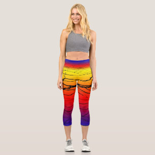 Abstract Gradient Capri Leggings