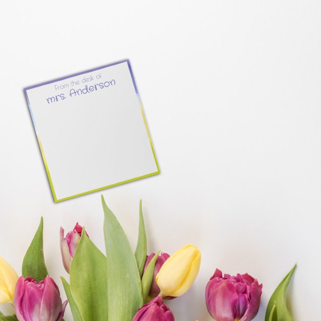 Abstract gradient lavender lime green border notepad (Creator Uploaded)