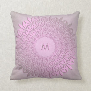Abstract  gradient mandala. monogram cushion
