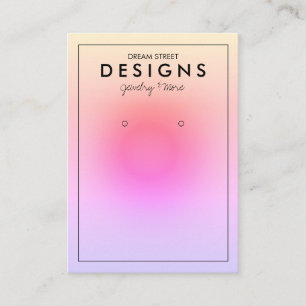 Abstract Gradient Pink Trendy Earring Display Card