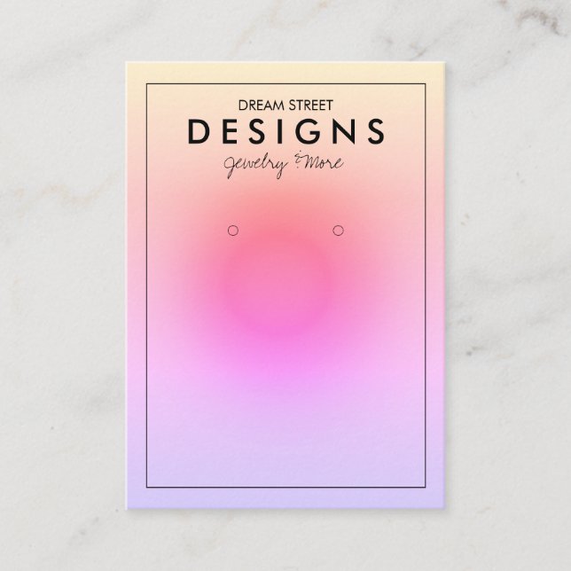 Abstract Gradient Pink Trendy Earring Display Card (Front)