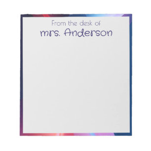 Abstract gradient purple blue border notepad