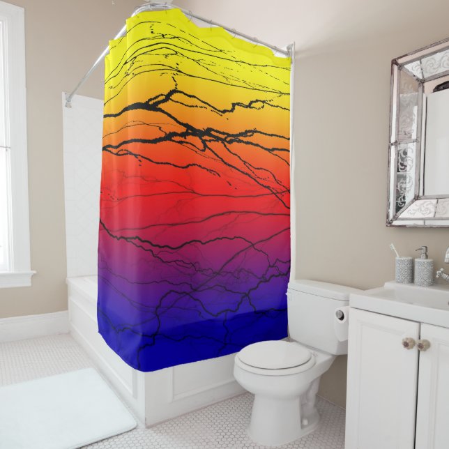 Abstract Gradient Shower Curtain (In Situ)