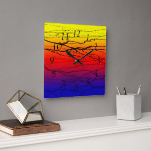 Abstract Gradient Square Wall Clock