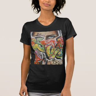 abstract graffiti art mural text type womans face T-Shirt