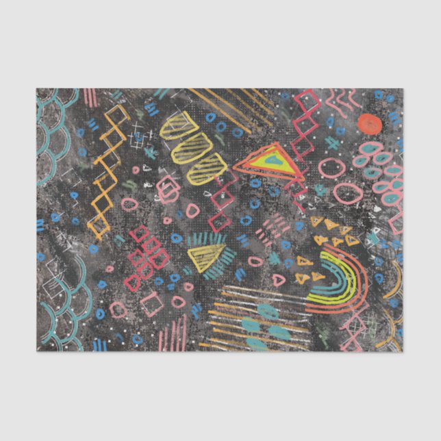 Abstract Graffiti Art Rainbow Chalkboard Decoupage Tissue Paper (Front)