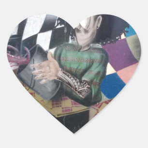 Abstract Graffiti Artwork Heart Sticker