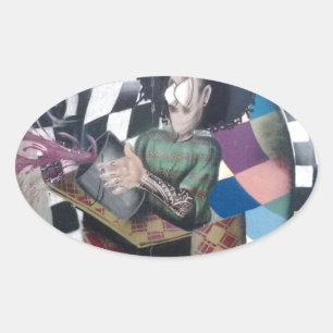 Abstract Graffiti Artwork Oval Sticker