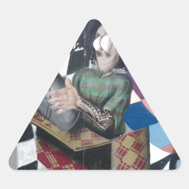 Abstract Graffiti Artwork Triangle Sticker (Front)