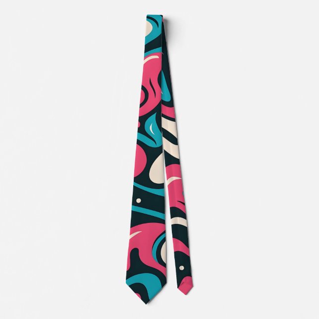 Abstract Graffiti - Bold Vibrant Line Art Style Tie (Front)
