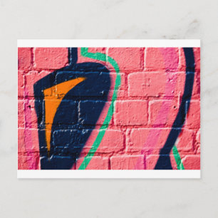 Abstract Graffiti detail on the textured wall Postcard