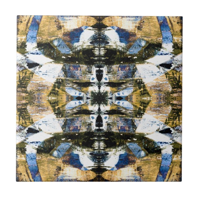 Abstract graffiti pattern ceramic tile (Front)