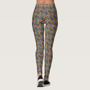 Abstract graffiti pattern leggings