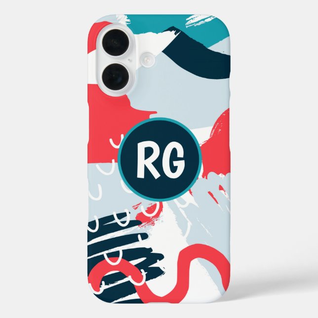 Abstract Graffiti Pattern Personalised Monogram Case-Mate iPhone Case (Back)