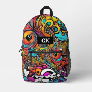 Abstract Graffiti Pattern Splash Art Personalised Printed Backpack