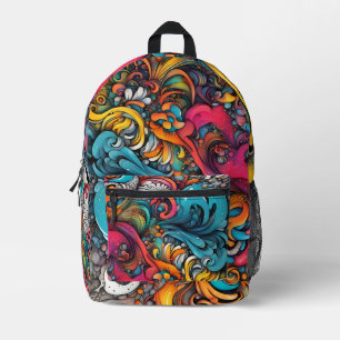 Abstract Graffiti Pattern Splash Art Printed Backpack