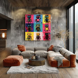 Abstract Graffiti Robot Art grid Bold Colours  Poster<br><div class="desc">This lively collection of abstract robot characters brings a modern, urban twist to futuristic designs. Each robot is portrayed in a unique combination of vibrant colours and expressive brushstrokes, blending graffiti’s raw energy with pop art's playful spirit. The blocky figures and dynamic compositions create a fun, eye-catching visual that adds...</div>