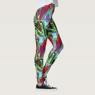 abstract graffiti "so soggy" leggings