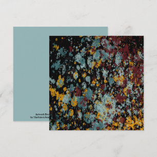 Abstract Graffiti Splatter Painting Art On Black Card