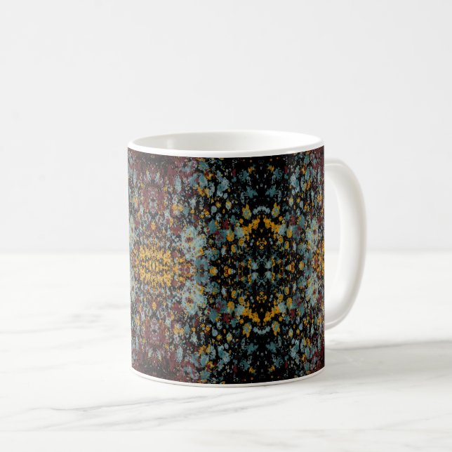 Abstract Graffiti Splatter Painting Art On Black  Coffee Mug (Front Right)