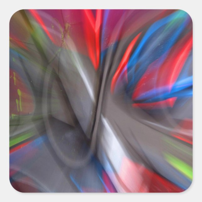 Abstract Graffiti Square Sticker (Front)
