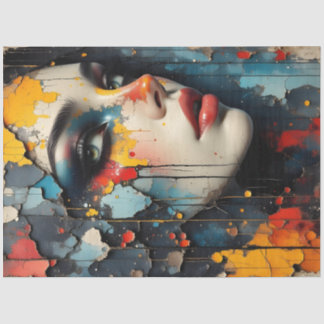 Abstract Graffiti Woman Face Decoupage Paper