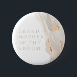 Abstract GrandMother of the Groom Button<br><div class="desc">This timeless,  romantic design features a floral bouquet with soft colours and botanical accents. All aspects of this design can be edited (font,  text size,  or floral accents moved/removed) to fit your needs. Please contact me if you need help with this design</div>