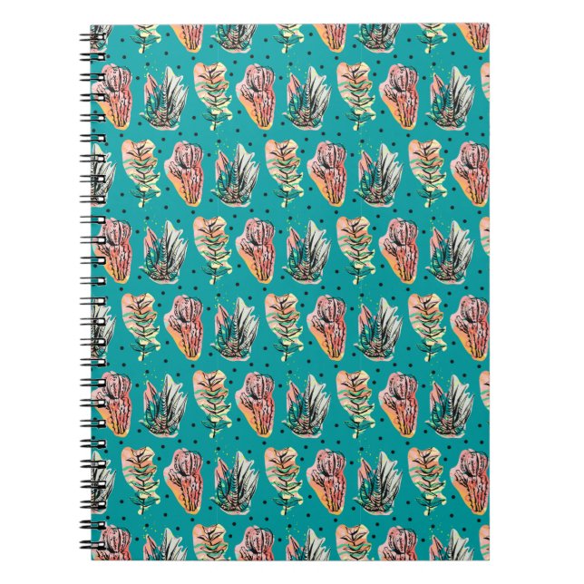 Abstract Graphic Cactus Succulent Pattern Notebook (Front)