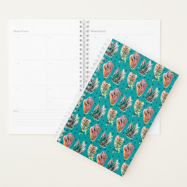 Abstract Graphic Cactus Succulent Pattern Planner (Display)